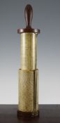 A late 19th century Stanley Fullers brass mounted mahogany cylindrical slide rule, no. 4465 20, in