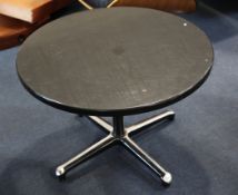 A Vitra ebonised occasional table, with chrome undertier, 2ft 3in.