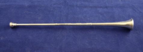 A George V silver hunting horn, with banded shaft, John Collard Vickery, Chester, 1915, 12in.