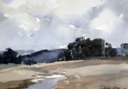 Edward Wesson (1910-1983)watercolour,On the Sussex Downs,signed,9.5 x 13.5in.