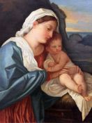 After Titianoil on canvas,Madonna and child,26 x 19in.