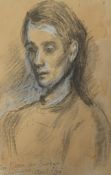 Duncan Grant (1885-1978)charcoal and chalk,Portrait of a young lady,inscribed `For Pierre from
