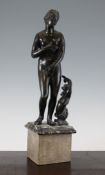 After the Antique. A bronze model of Venus, on marble plinth, bronze 13.5in.