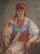 M. Wvrozemskioil on canvas,Portrait of a Polish woman,signed,32 x 25in.