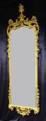 A 19th century George II style giltwood pier glass, 7ft x 2ft 1in.