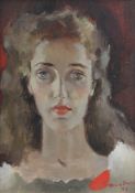 Nora Auric (1900-1982)oil on canvas,Portrait of a young lady,signed and dated `47,13 x 9.5in.