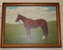 W. W. Rouchpair of oils on canvas,Portraits of horses `Peagos Boy` and `So Proper`,signed and