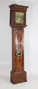 Thomas Lumpkin of London. An early 18th century eight day walnut longcase clock, the 11 inch