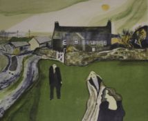 Gill Watkiss (1938-)lithograph,Tregarthen Farm,signed in pencil and dated `79, 62/75,17 x 20in.