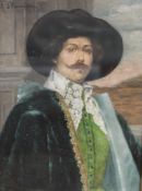 Alexis D`Ambrossipair of oils on board,Portraits of 17th century gentlemen,signed,12.5 x 9in.