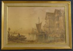 Richard Henry Nibbs (1816-1893)two watercolours,Hastings beach and Estuary scene,signed,12 x 18.