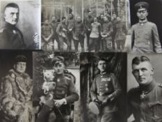 A collection of thirty eight WWI German military portrait and early fighter plane postcards, with an