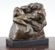 Glyn Philpot (1884-1937). A bronzed plaster maquette for `The Wrestlers`, on plinth base.