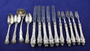 Five pairs of Victorian silver dessert eaters, Henry Wilkinson & Co, Sheffield, 1858, together