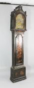 Thomas Roycroft of London. An early 18th century black lacquered eight day longcase clock, the 12