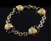 A Carrera Y Carrera 18ct gold and black onyx bug bracelet, modelled with four ladybirds with
