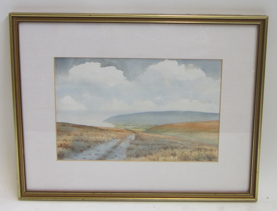 SANDY LINES (b.1922) Down to Porlock Bay Pencil and watercolour, signed lower right titled verso