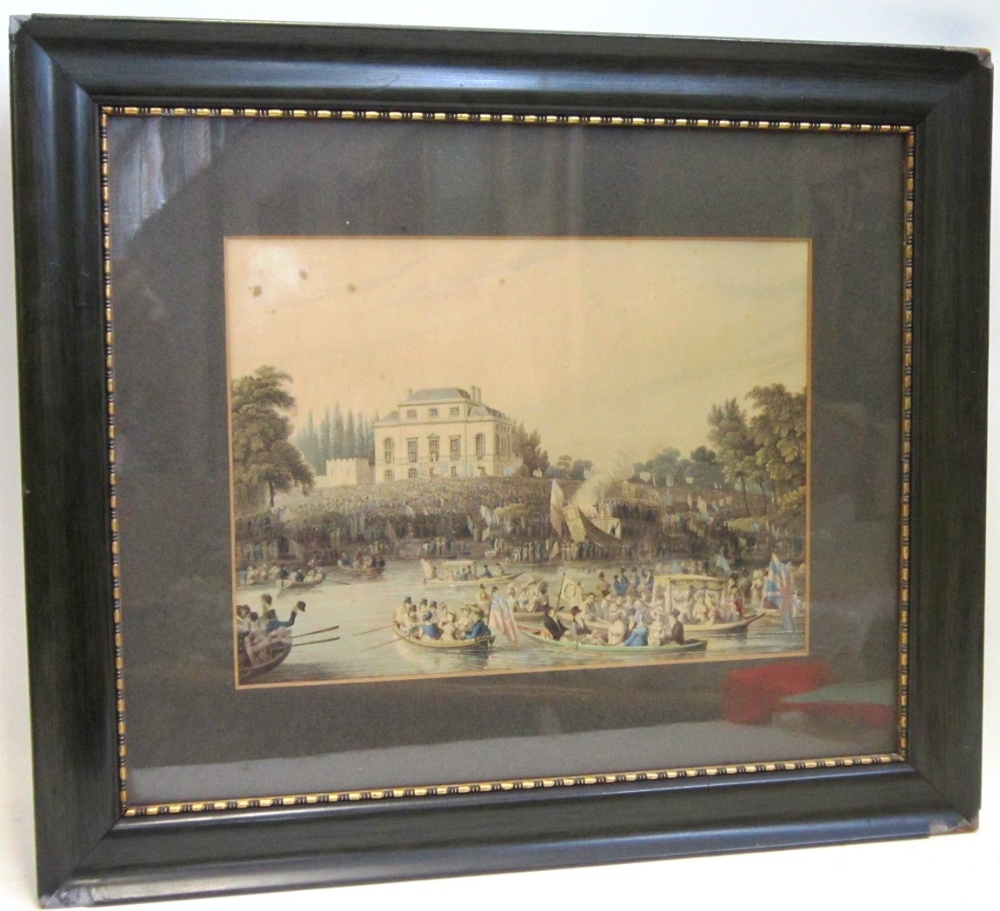 A pair of 19th Century hand coloured Engravings of Royal Celebrations (2) 26 x 35 cms