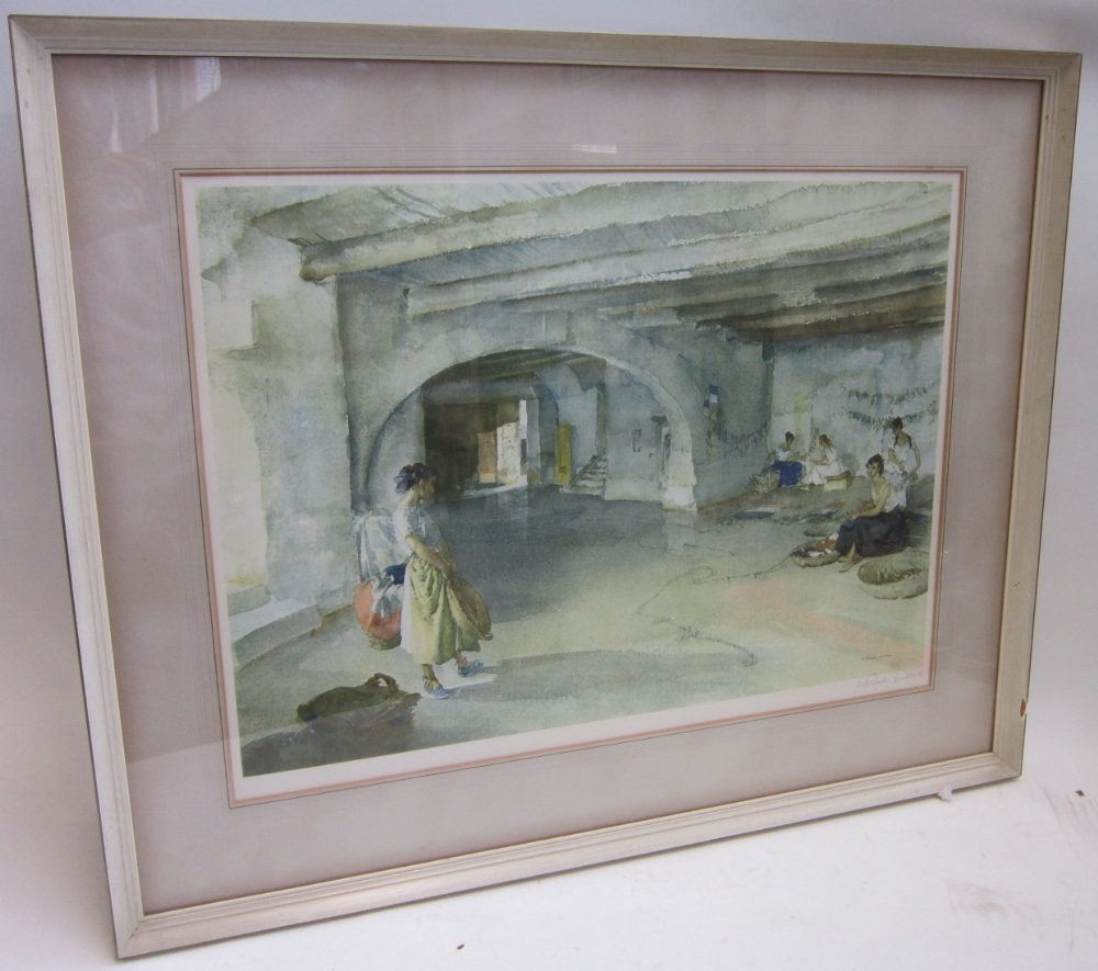 AFTER WILLIAM RUSSELL FLINT Girls with flags in an interior Signed in pencil lower right Image