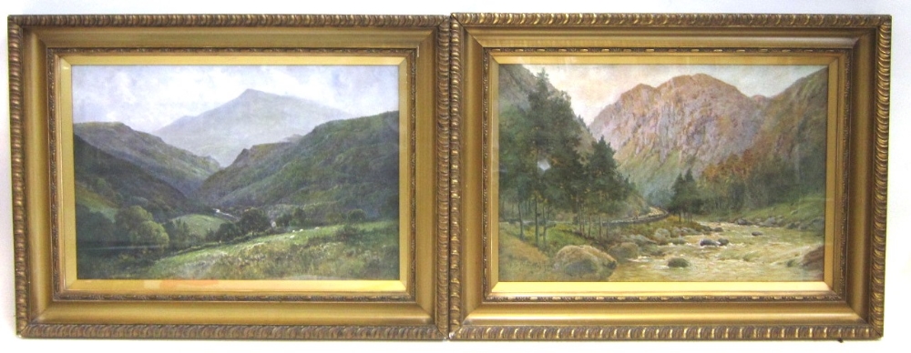 AFTER ALFRED DE BREANSKI JNR A set of four reproduction colour prints of mountainous landscapes,