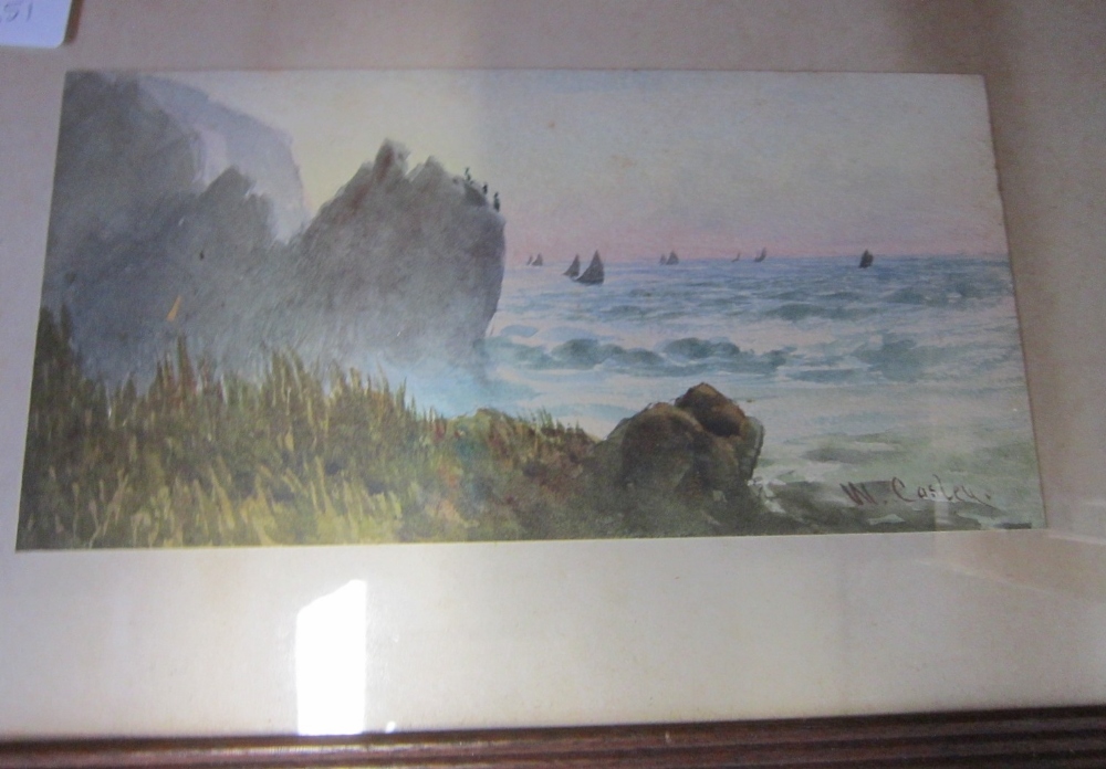 WILLIAM CASLEY (fl 1891-1912) A Cornish Coastal landscape Watercolour, signed lower right 10 x 20