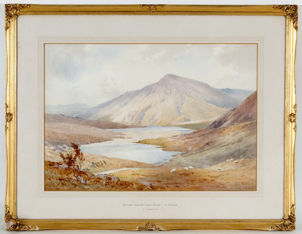 E H MARTEN (fl 1886 - 1910) `Carnedd Dafydd Llyn Idwal, N. Wales` Pencil and Watercolour, signed