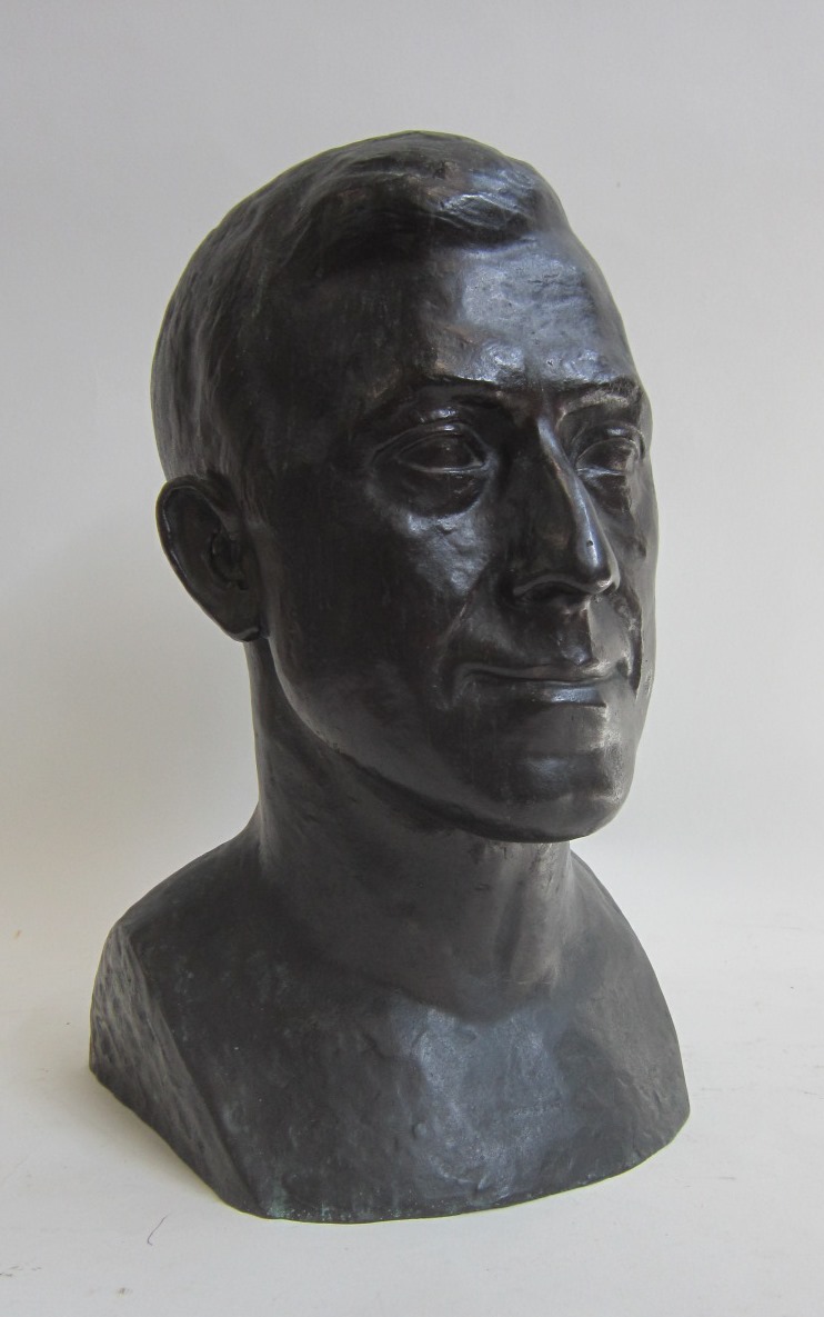 HERBERT WILLIAM PALLISER (1883-1963) Portrait bust of John Harold Wood Bronze with dark brown patina