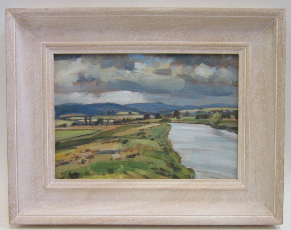PETER IDEN (1945-2012) River Avon near Bury Oil on board Signed and dated `96 lower left and