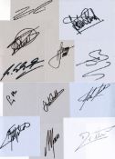 A collection of over 40 Formula 1 driver-signatures, 1950s onwards, each in marker pen on one side