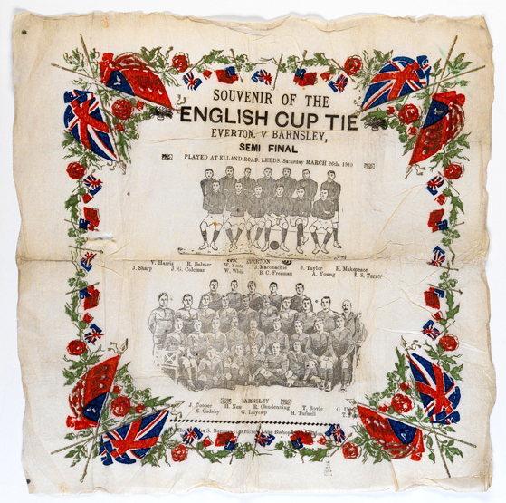 A souvenir of the F.A. Cup semi-final Everton v Barnsley played at Elland Road 26th March 1910, in