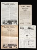 51 Charlton Athletic single-sheet wartime home programmes, seasons 1943-44 to 1945-46