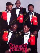 `Champions Forever` multi-signed photographic boxing print, signed by all the subjects, comprising