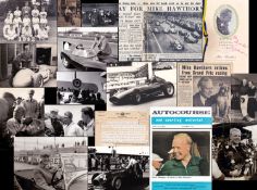 Personal documents and mementos previously belonging to Mike Hawthorn, including a congratulatory