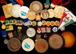 An extensive collection of Soviet medals, badges and other presentations to the cyclist Erika