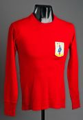 A red Mauritius Select XI No.15 jersey 1974 from the matches v Tottenham Hotspur in June 1974,