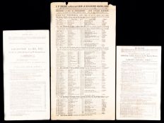Three Sussex racecards dating from the 1850s, Goodwood (Goodwood Cup & Sussex Stakes) 1st August