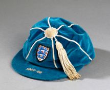 Cyril Knowles` blue England international cap v Spain 1967-68. England won the two-legged quarter-