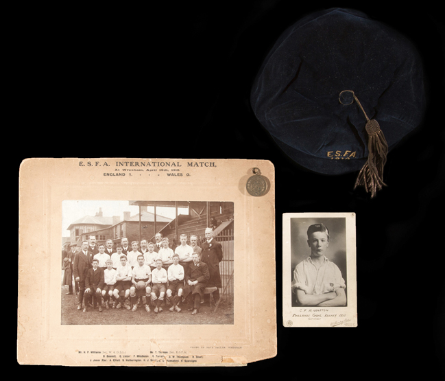 A collection of memorabilia relating to C F Middleton from the Reading Schools Football