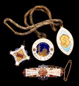 27 gilt-metal & enamel member`s badges for overseas racecourses, including an interesting example