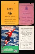 A miscellaneous collection of football programmes, England internationals and to a lesser degree