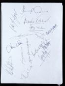 A Bermuda hotel dinner menu signed by the Manchester United touring team in 1970, 15 United