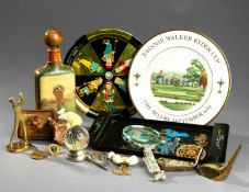 A miscellany of golf collectibles, a boxed Wedgwood 1989 limited edition Ryder Cup plate; leather