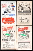 Four Tottenham Hotspur programmes for matches at Stadion Feijenoord, 1963 European Cup Winners`