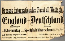 A similar lot but in inferior condition: a rare poster for an international rugby match in Germany