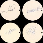 F1 driver autographs from the 1977 Spanish Grand Prix, a collection of 14 signatures, each on a