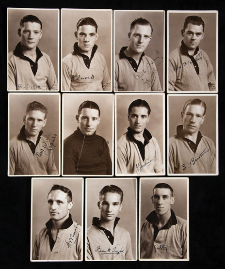 A set of 11 signed portrait postcards of the Wolverhampton Wanderers 1939 F.A. Cup final team,