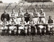 A signed b&w Arsenal photograph 1937-38, 7 1/2 by 9 1/2in., signatures in ink including Whittaker,