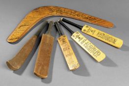 A boomerang signed by the Australia and England cricket teams from the 1974-75 Ashes Series, sold