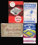 A collection of Burnley programmes including a Souvenir of the Royal Cup Final 1914 Burnley v