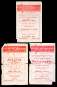 Three Charlton Athletic single-sheet home reserves programmes season 1930-31, Arsenal 4th October,